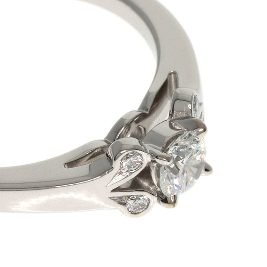 CARTIER Ring PT950 Silver Ballerina Solitaire Diamond #50 Women Used Authentic