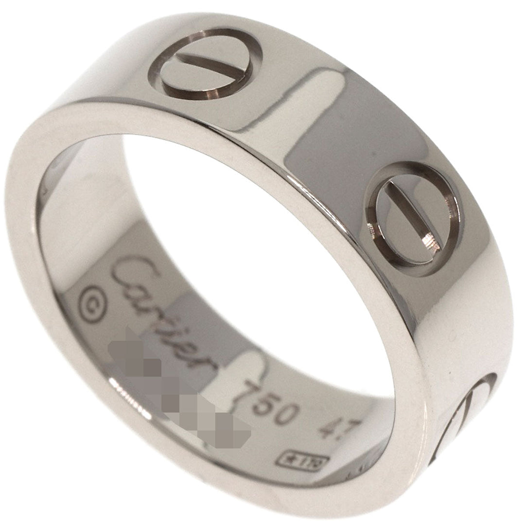 CARTIER Ring K18WG Silver Love Ring #47 Women Used Authentic