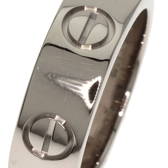 CARTIER Ring K18WG Silver Love Ring #47 Women Used Authentic