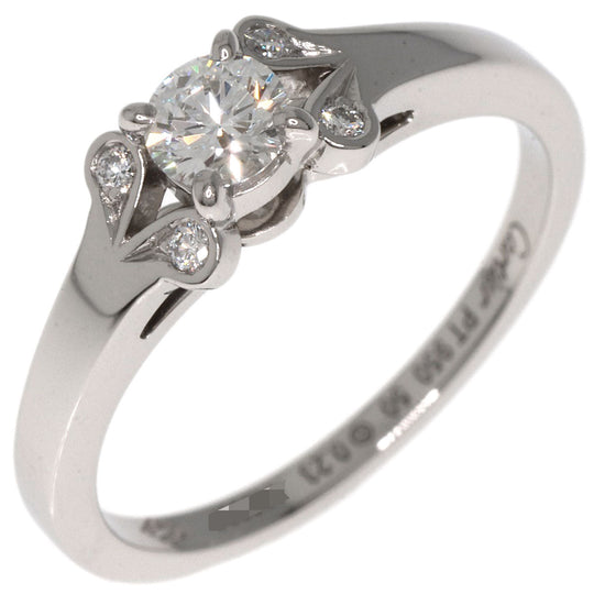 CARTIER Ring PT950 Silver Ballerina Diamond # 50 Women Used Authentic