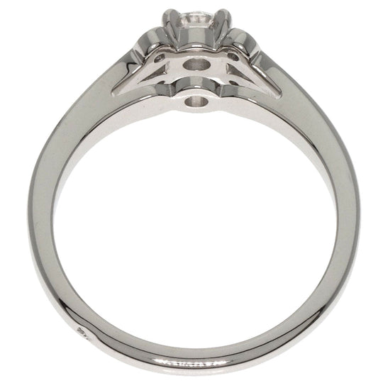 CARTIER Ring PT950 Silver Ballerina Diamond # 50 Women Used Authentic