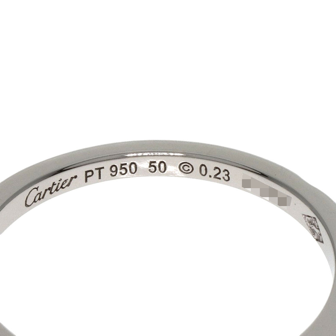 CARTIER Ring PT950 Silver Ballerina Diamond # 50 Women Used Authentic