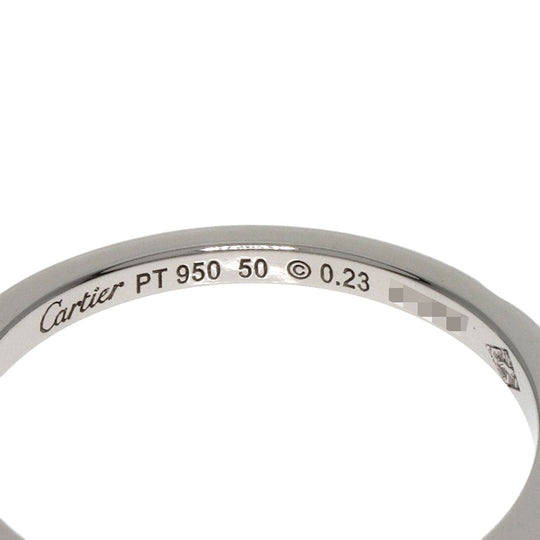 CARTIER Ring PT950 Silver Ballerina Diamond # 50 Women Used Authentic