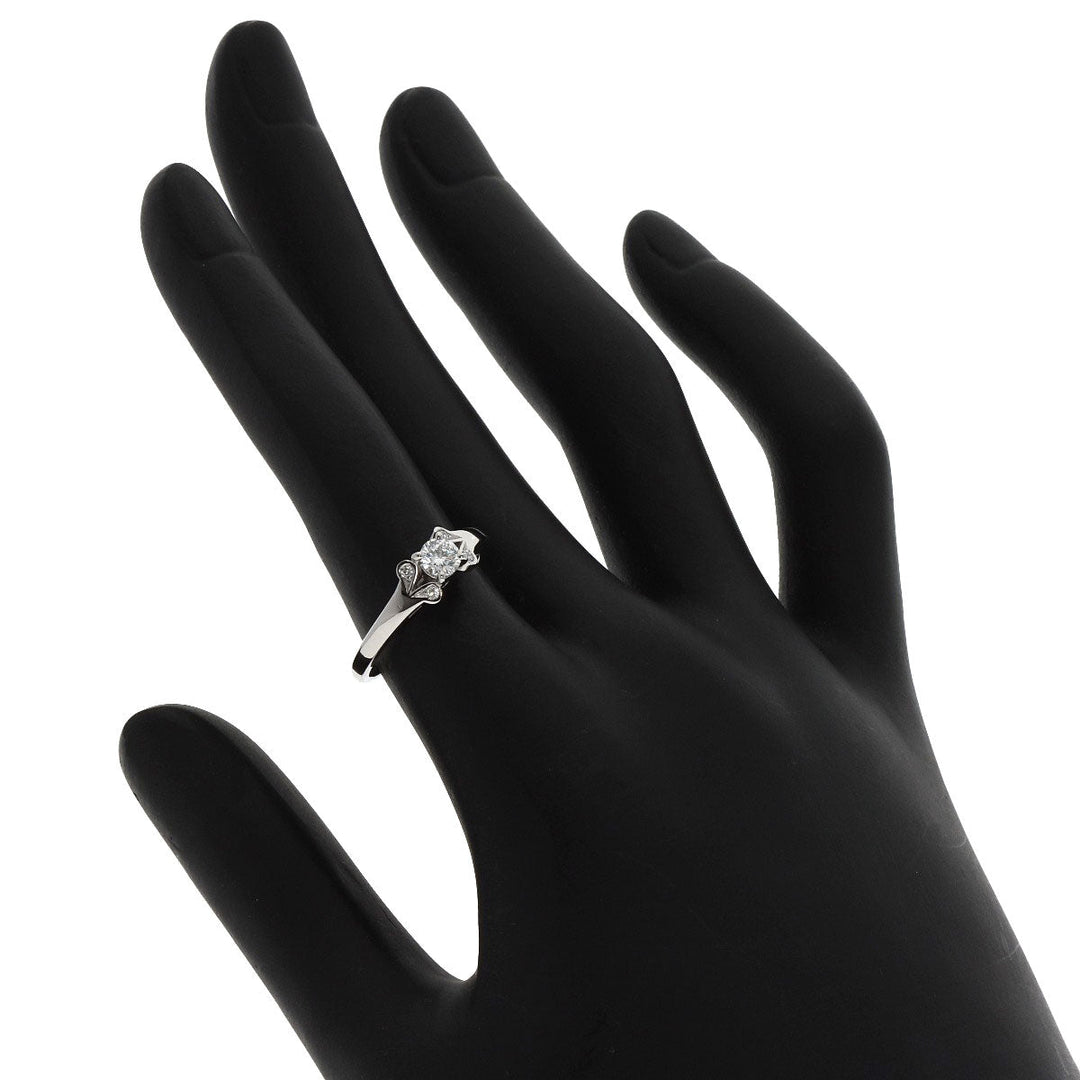 CARTIER Ring PT950 Silver Ballerina Diamond # 50 Women Used Authentic