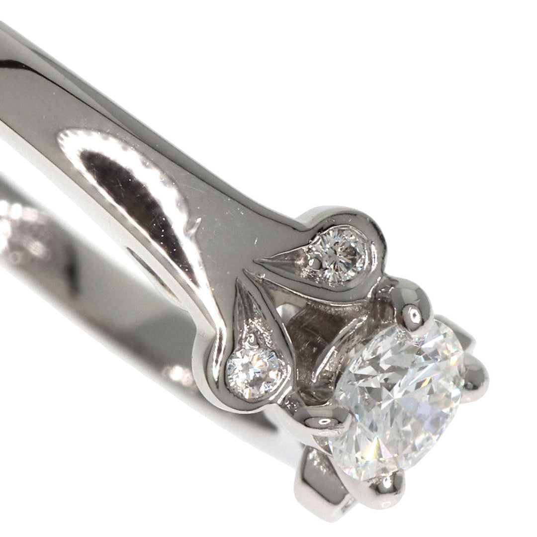 CARTIER Ring PT950 Silver Ballerina Diamond # 50 Women Used Authentic