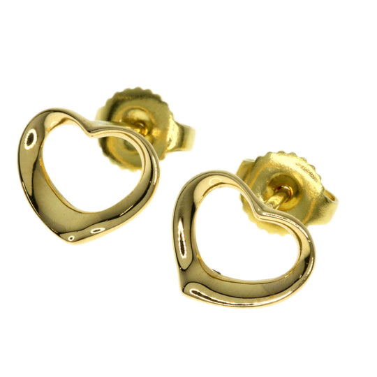 TIFFANY&Co. Pierce 18K Yellow Gold gold Open heart Women Used Authentic