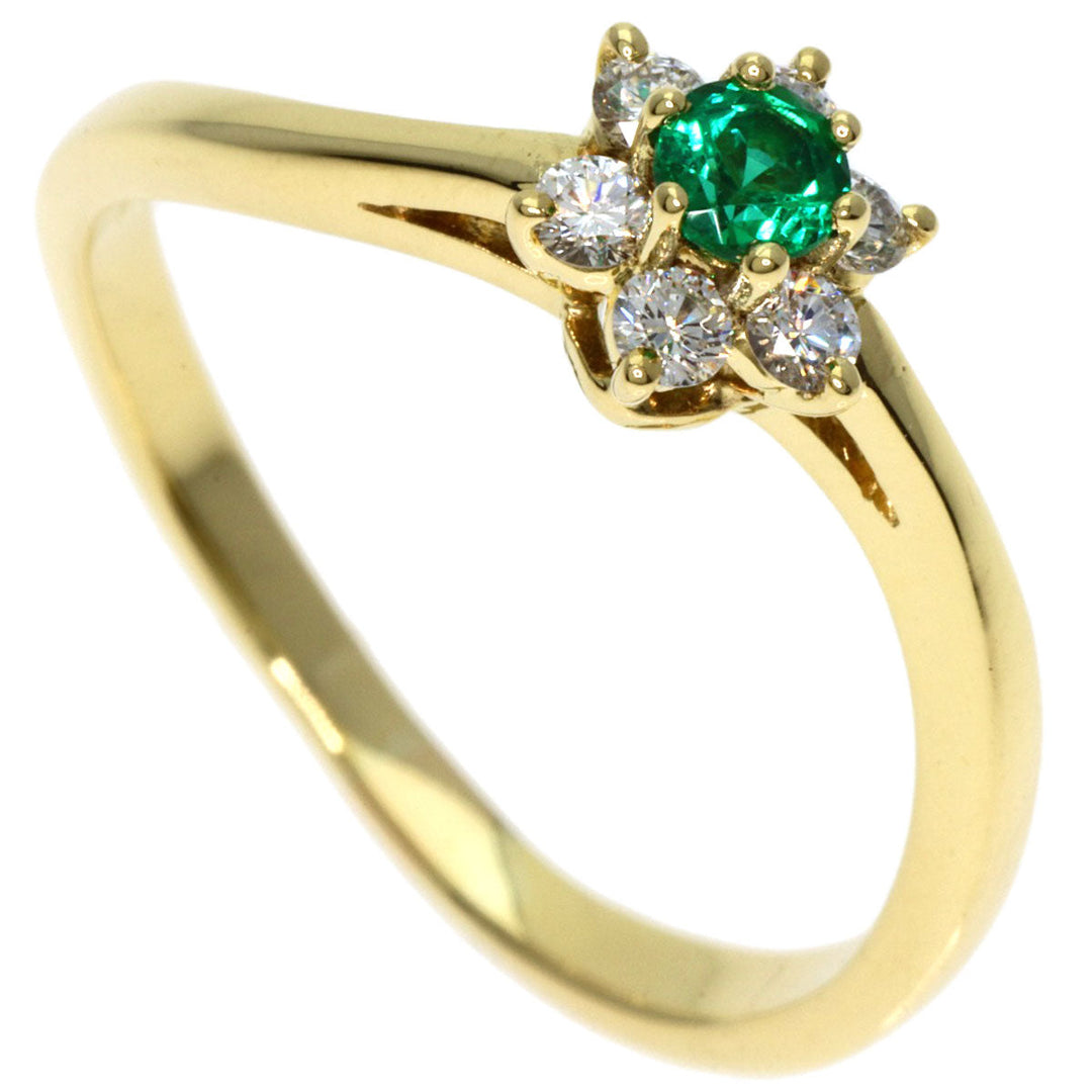 TIFFANY&Co. Ring 18K Yellow Gold gold Buttercup Emerald Diamond Women Used Authentic