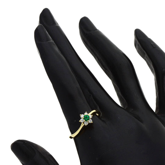 TIFFANY&Co. Ring 18K Yellow Gold gold Buttercup Emerald Diamond Women Used Authentic