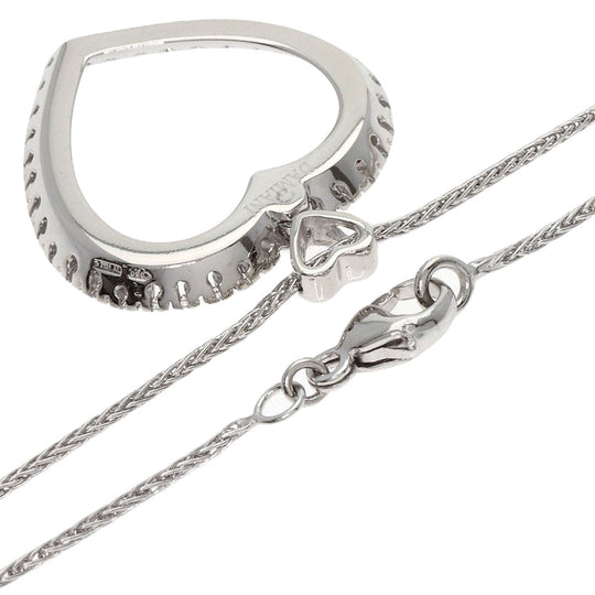 Damiani Necklace PT950 Silver Lover's Heart Diamond