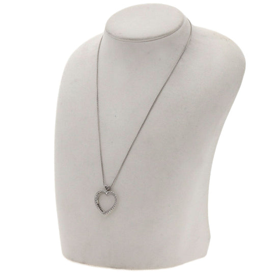 Damiani Necklace PT950 Silver Lover's Heart Diamond