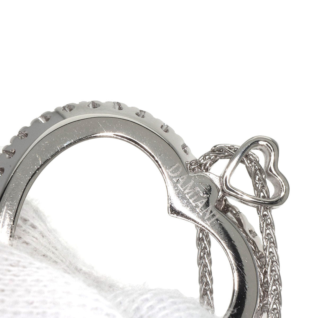 Damiani Necklace PT950 Silver Lover's Heart Diamond