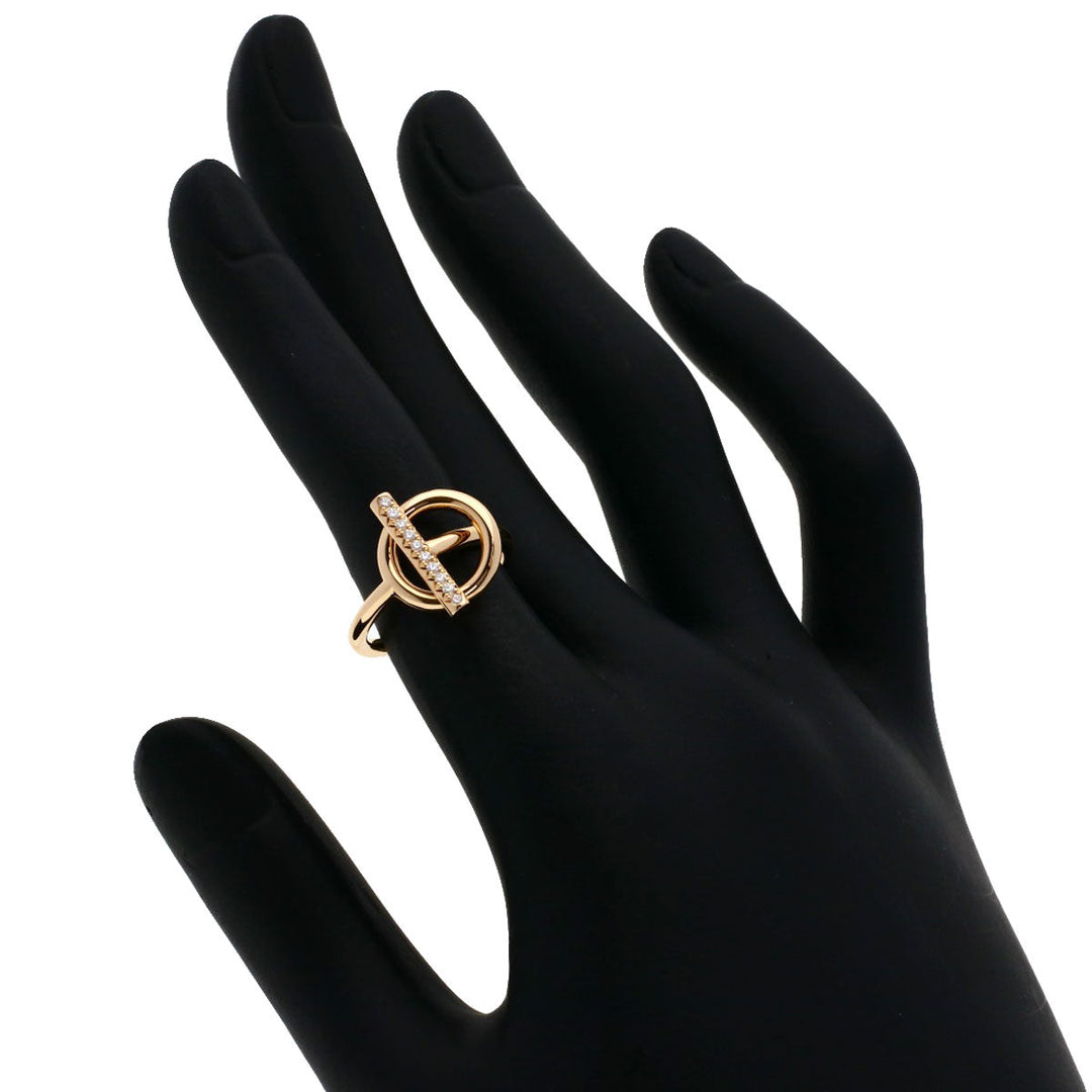 HERMES Ring 18K Pink Gold gold Echappé PM Diamond #47