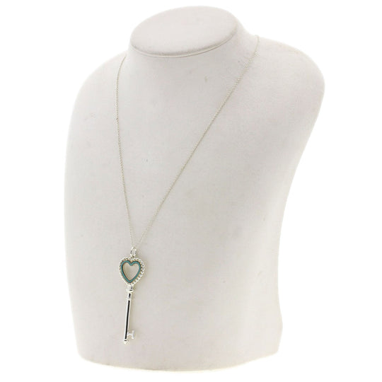 TIFFANY&Co. Necklace SV Silver Beads Heart Key Women Used Authentic