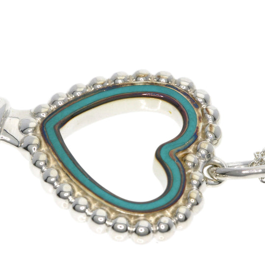 TIFFANY&Co. Necklace SV Silver Beads Heart Key Women Used Authentic