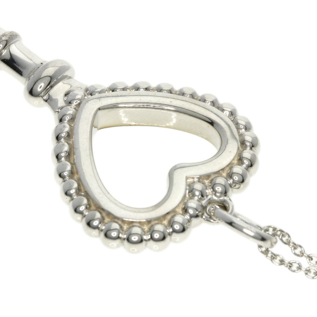 TIFFANY&Co. Necklace SV Silver Beads Heart Key Women Used Authentic