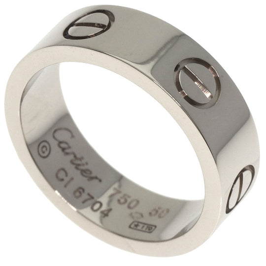 CARTIER Ring K18WG Silver Love Ring #50 Women Used Authentic