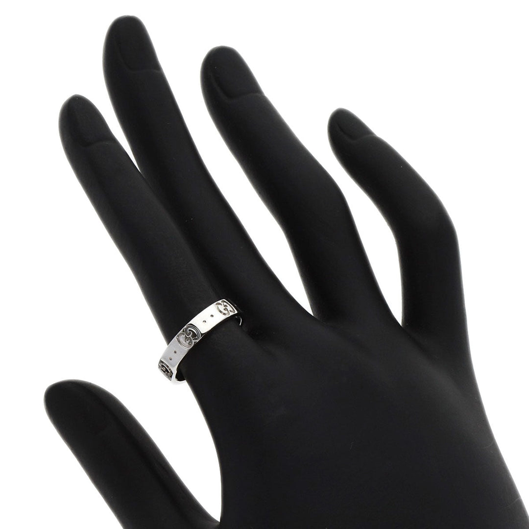 GUCCI Ring K18WG Silver Icon ring # 12 Women Used Authentic