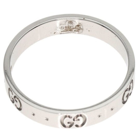 GUCCI Ring K18WG Silver Icon Ring #20 Women Used Authentic