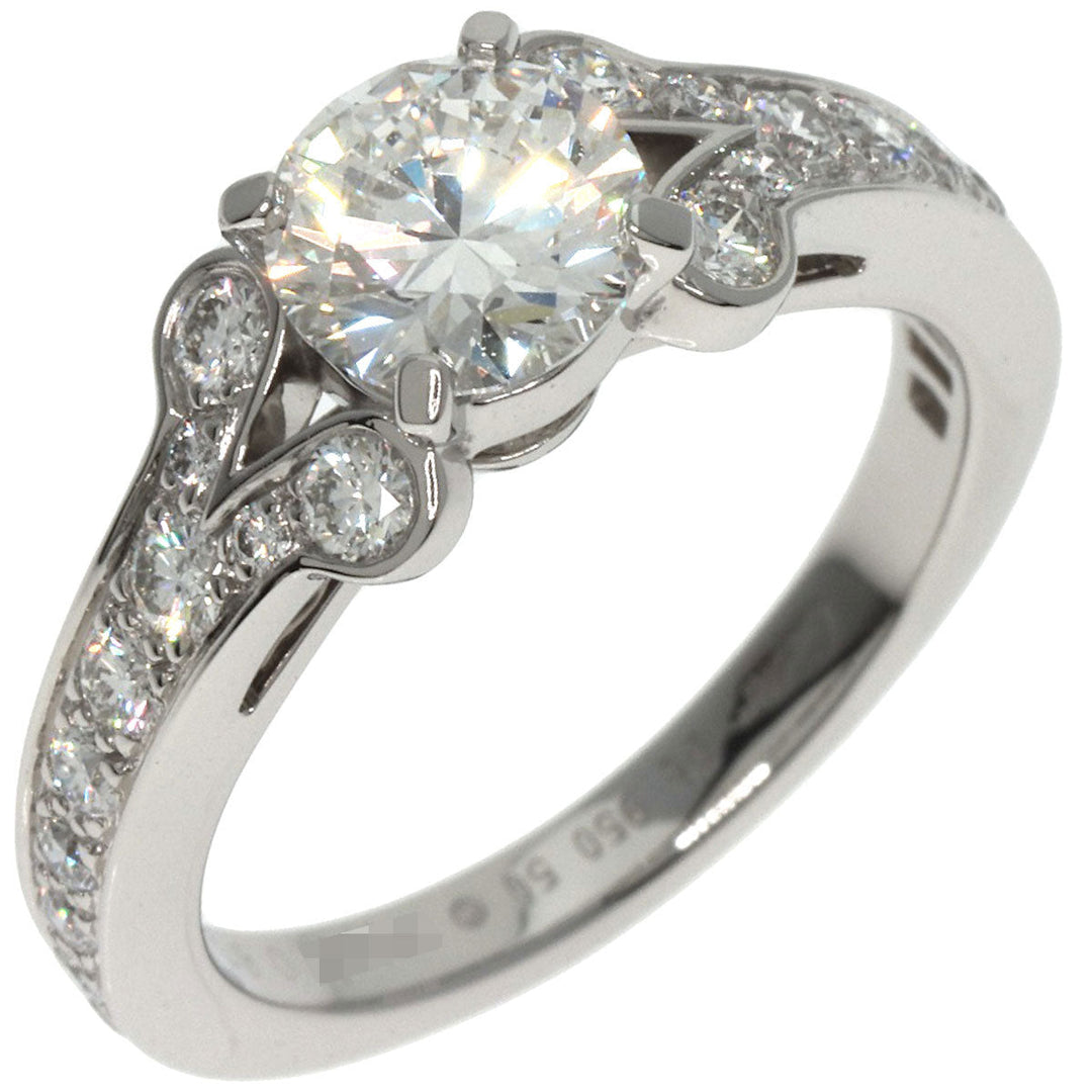 CARTIER Ring PT950 Silver Ballerina Diamond # 50