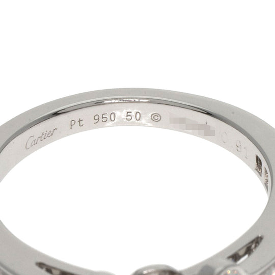 CARTIER Ring PT950 Silver Ballerina Diamond # 50