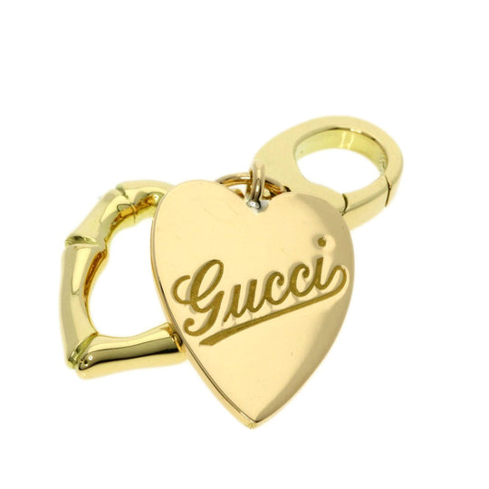 GUCCI Pendant top 18K Yellow Gold gold Heart Double Charm GINZA 2006 Women Used Authentic