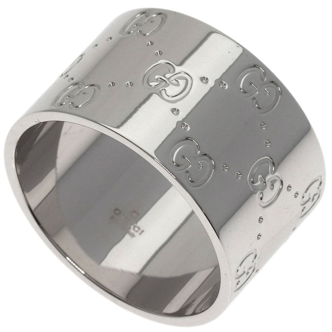 GUCCI Ring K18WG Silver Icon wide # 25 Women Used Authentic