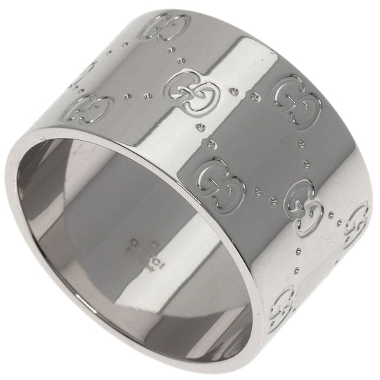 GUCCI Ring K18WG Silver Icon wide # 25 Women Used Authentic