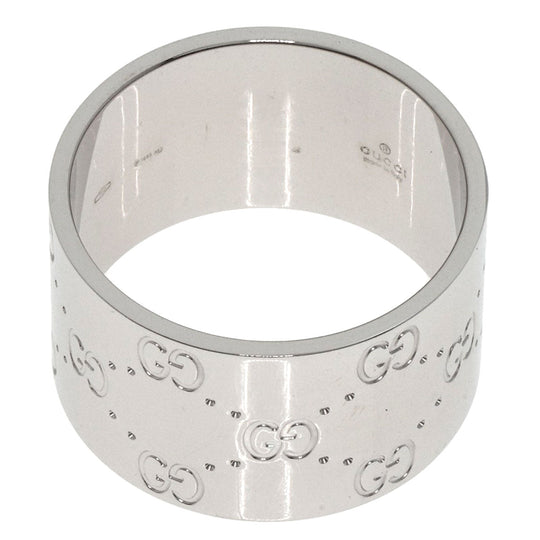 GUCCI Ring K18WG Silver Icon wide # 25 Women Used Authentic