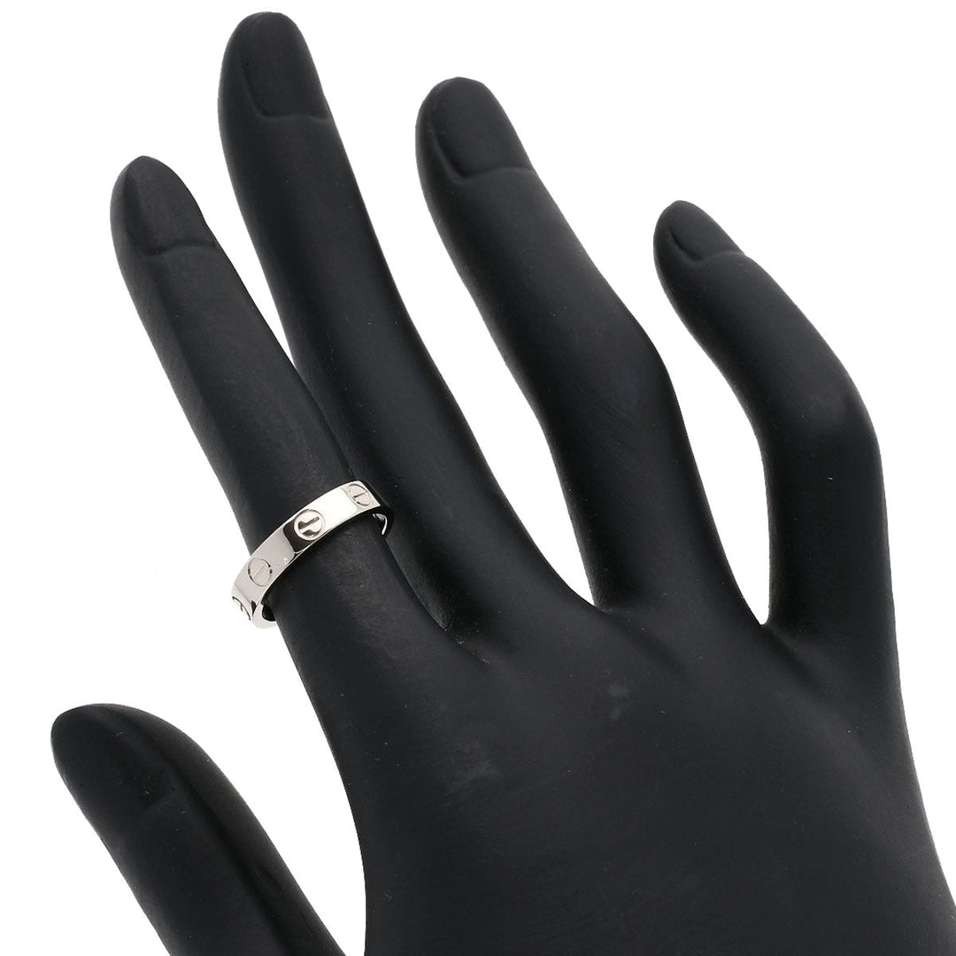 CARTIER Ring K18WG Silver Mini love ring wedding #47 Women Used Authentic