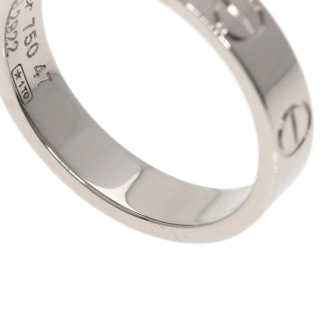 CARTIER Ring K18WG Silver Mini love ring wedding #47 Women Used Authentic