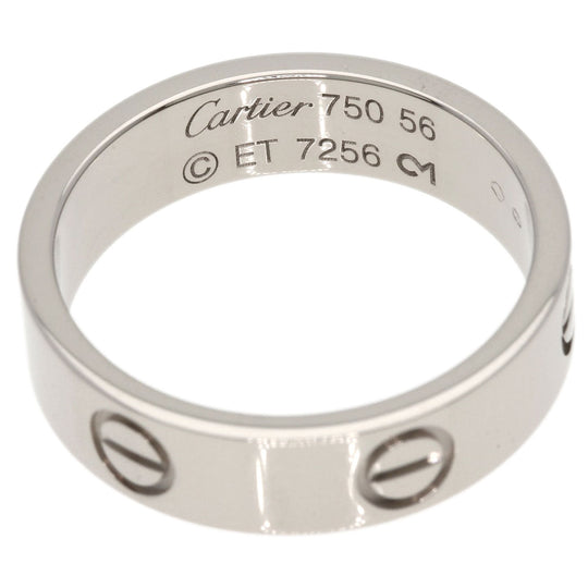 CARTIER Ring K18WG Silver Love Ring #56 Women Used Authentic