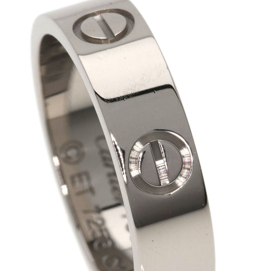 CARTIER Ring K18WG Silver Love Ring #56 Women Used Authentic