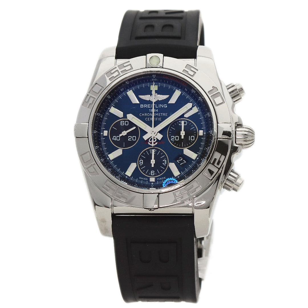BREITLING Watches Mechanical Automatic AB0110 Stainless Steel Silver Chrono mat 44 blue dial