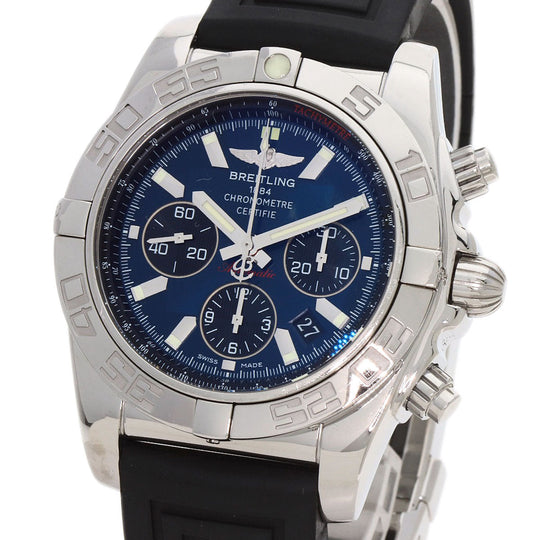 BREITLING Watches Mechanical Automatic AB0110 Stainless Steel Silver Chrono mat 44 blue dial