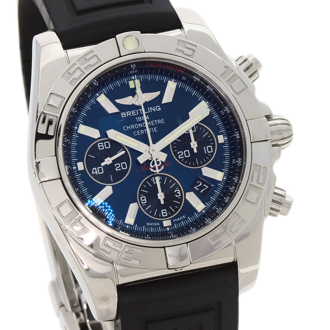 BREITLING Watches Mechanical Automatic AB0110 Stainless Steel Silver Chrono mat 44 blue dial