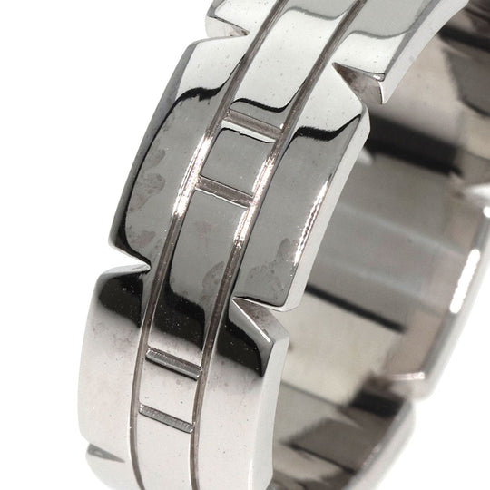 CARTIER Ring K18WG Silver Tank Francaise Diamond #61 Women Used Authentic