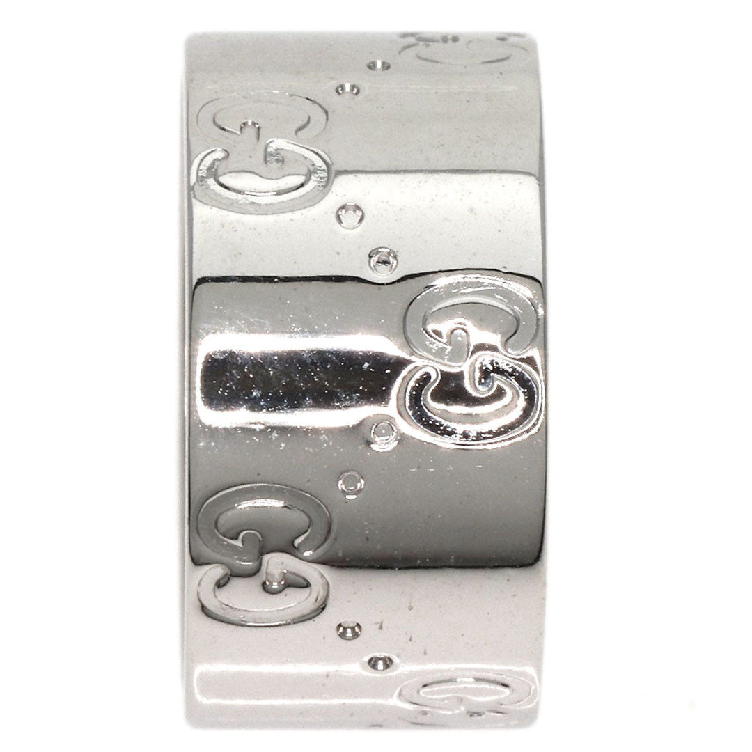 GUCCI Ring K18WG Silver Icon wide # 8 Women Used Authentic