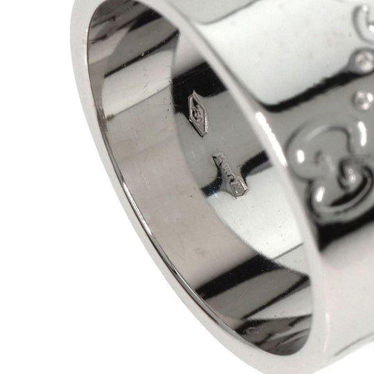 GUCCI Ring K18WG Silver Icon wide # 8 Women Used Authentic