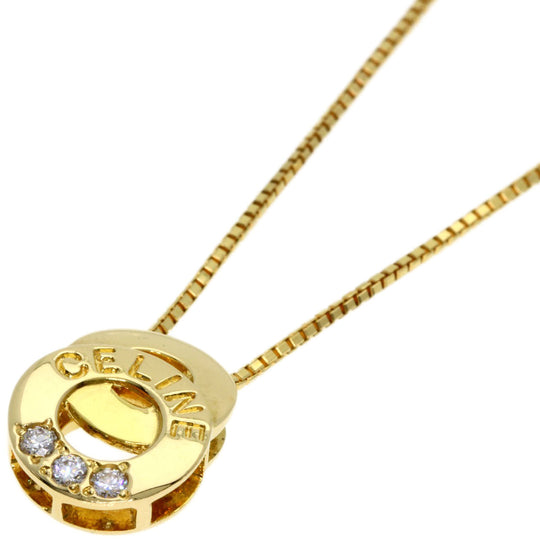 CELINE Necklace 18K Yellow Gold gold diamond Women Used Authentic