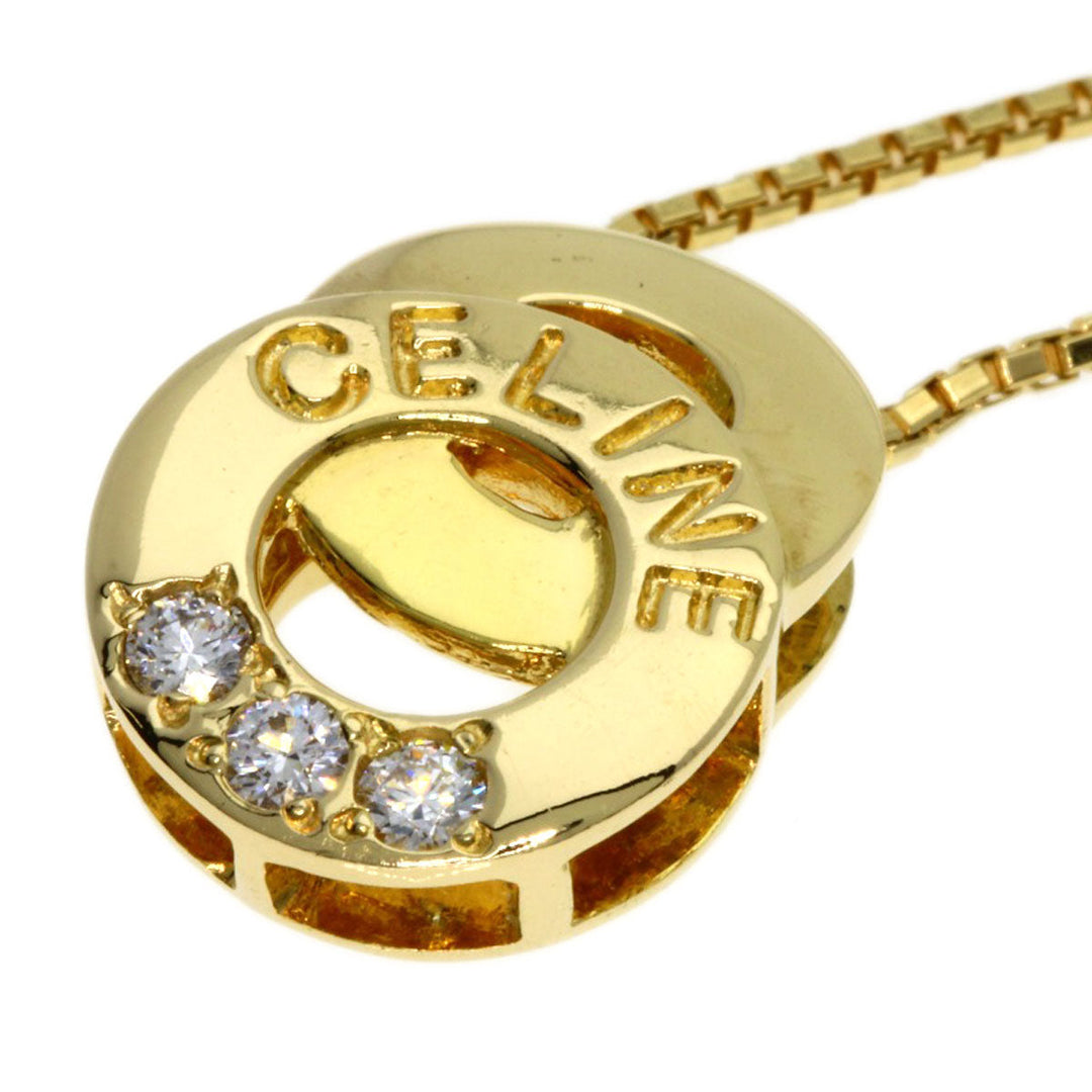 CELINE Necklace 18K Yellow Gold gold diamond Women Used Authentic