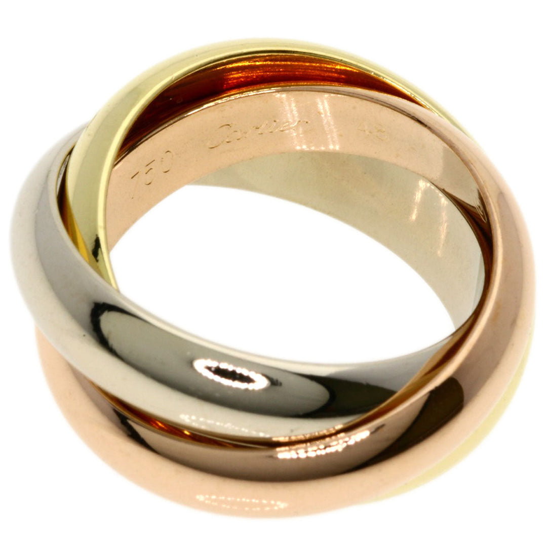 CARTIER Ring K18YG , K18WG , K18PG gold Trinity #48 Women Used Authentic