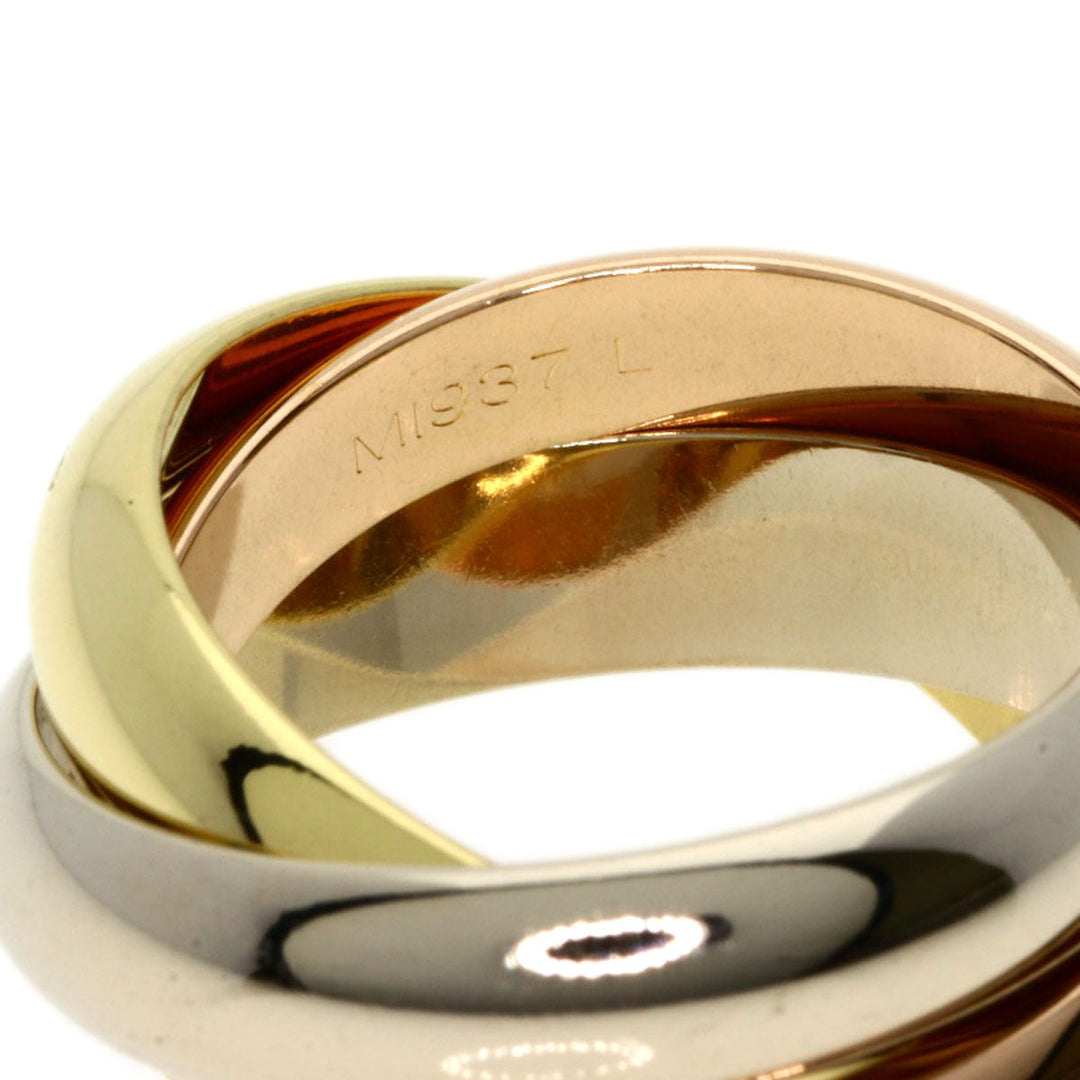 CARTIER Ring K18YG , K18WG , K18PG gold Trinity #48 Women Used Authentic