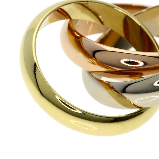 CARTIER Ring K18YG , K18WG , K18PG gold Trinity #48 Women Used Authentic