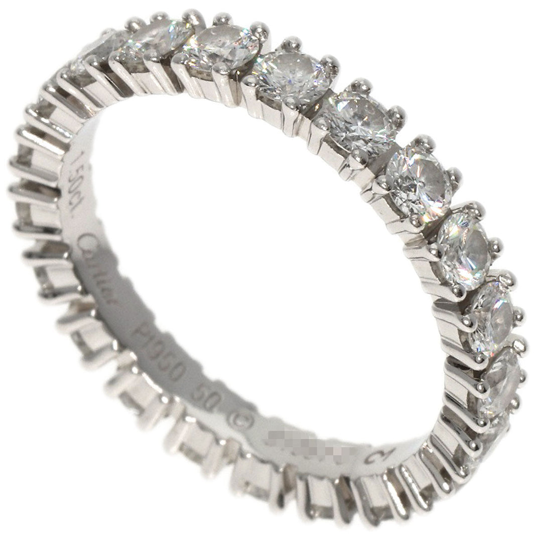 CARTIER Ring PT950 Silver Destiny #50 Diamond Women Used Authentic