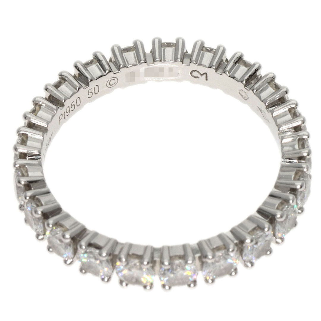 CARTIER Ring PT950 Silver Destiny #50 Diamond Women Used Authentic