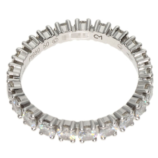 CARTIER Ring PT950 Silver Destiny #50 Diamond Women Used Authentic