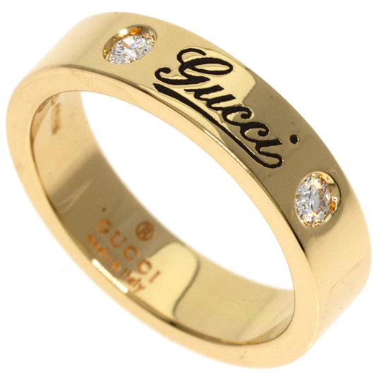 GUCCI Ring 18K Yellow Gold gold Icon Print 2P Diamond #5