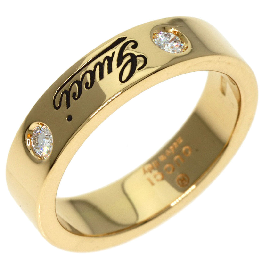 GUCCI Ring 18K Yellow Gold gold Icon Print 2P Diamond #5