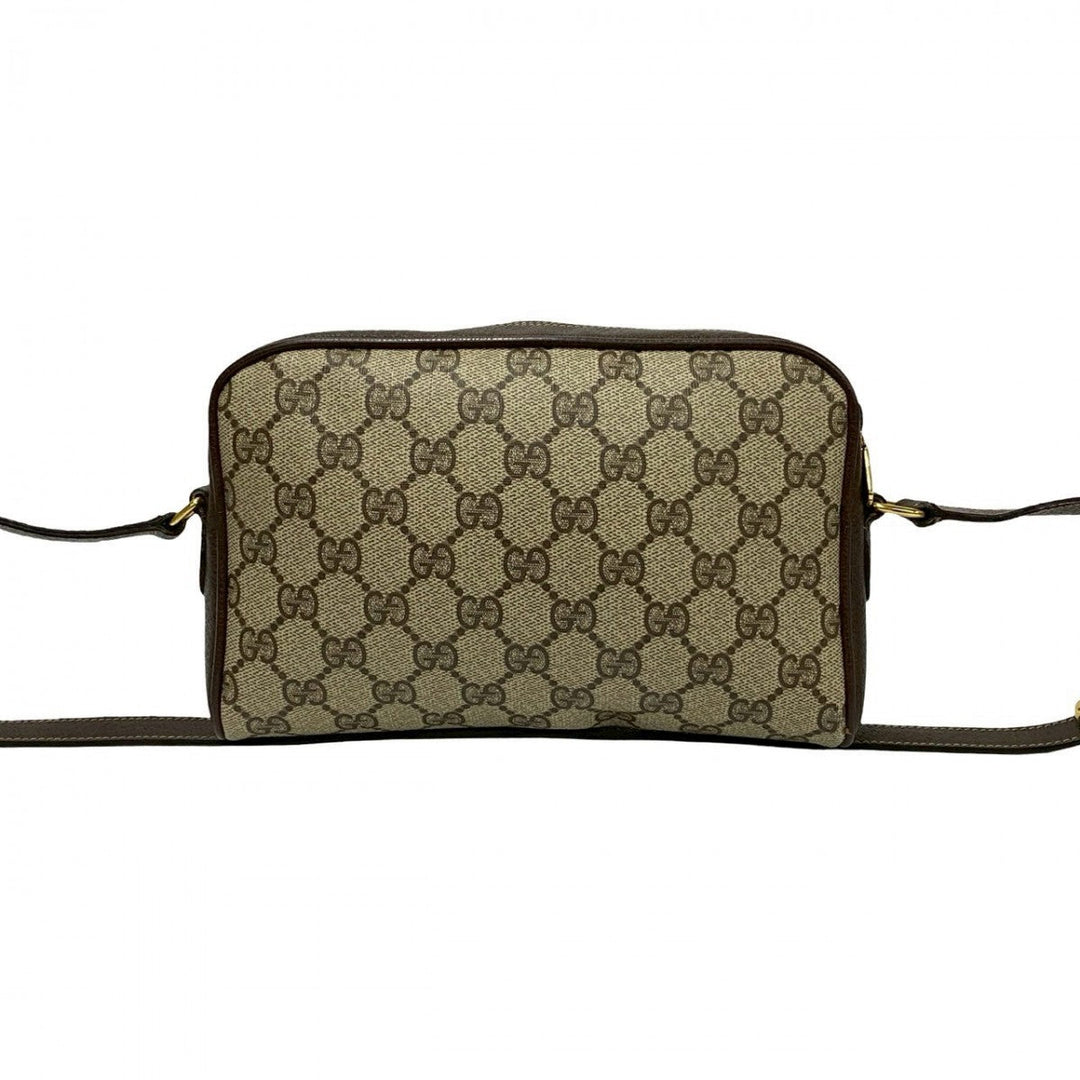 GUCCI Shoulder Bag leather Brown GG logo Pattern Sherry line