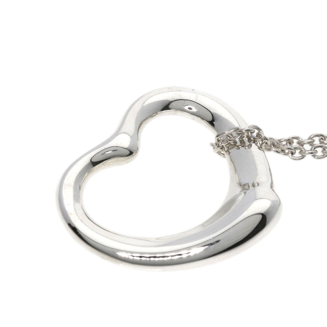 TIFFANY&Co. Necklace SV Silver Open heart Women Used Authentic